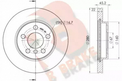 R BRAKE 78rbd20039 -  Тормозной диск